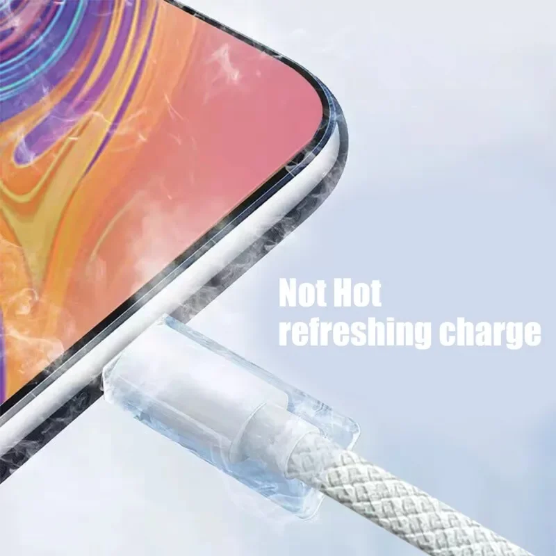 Cable USB C de carga rápida USB A a tipo C Cable trenzado de nailon para Apple Carplay IPhone 15 Samsung Xiaomi Oppo Vivo Cable de datos - imagen 3