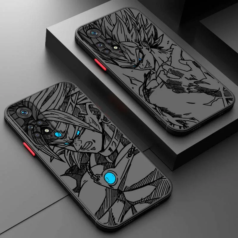 D-Dragon Ball Goku Vegeta funda artística para Xiaomi Redmi Note 14 13 12 11 10 9 Pro Plus 4G 5G funda de teléfono translúcida esmerilada