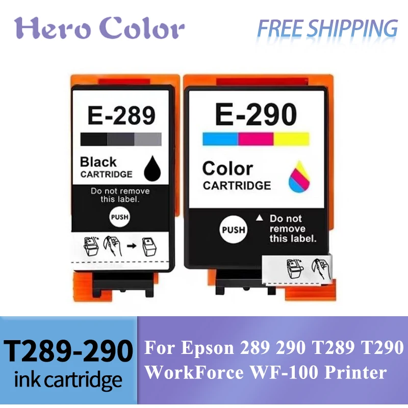 Cartucho de tinta de inyección de tinta Compatible con T289 T290 para impresora Epson 289 290 T289 T290 WorkForce WF-100