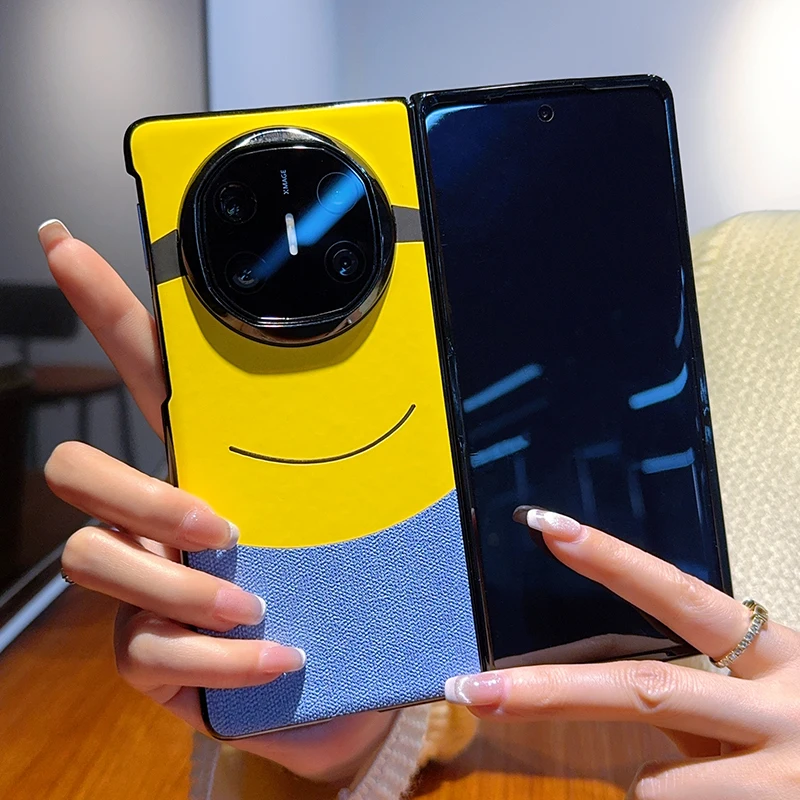 Funda estilo dibujos animados para Huawei Mate X6 X5 X3, cubierta protectora con patrón de tela bonita a la moda con contraste de Color para Huawei Mate X6 - imagen 3