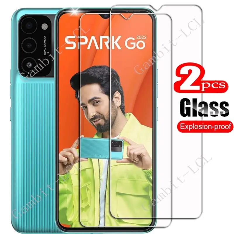 Para Tecno Spark Go 2022 Protector de vidrio templado en KG5, KG5h 6,53 pulgadas Protector de pantalla película de cubierta de teléfono inteligente