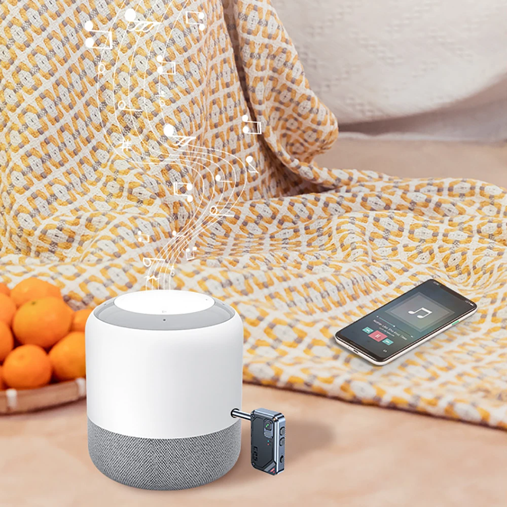 Adaptador de Audio portátil 2 en 1 Bluetooth 5,3, receptor transmisor inalámbrico AUX de 3,5 MM con micrófono estéreo HIFI para coche, Kit de PC y avión - imagen 4