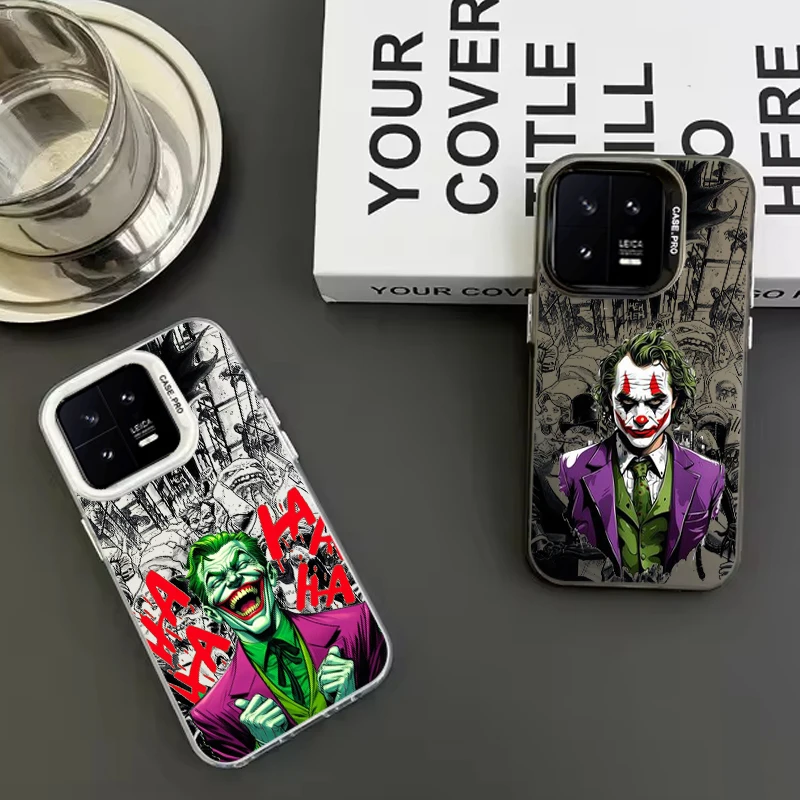 Funda de teléfono plateada de color mate para Xiaomi Redmi Note 13, 12, 11, 11S, 10, 10T, 9 Pro Plus, Marvel, villano Joker - imagen 3