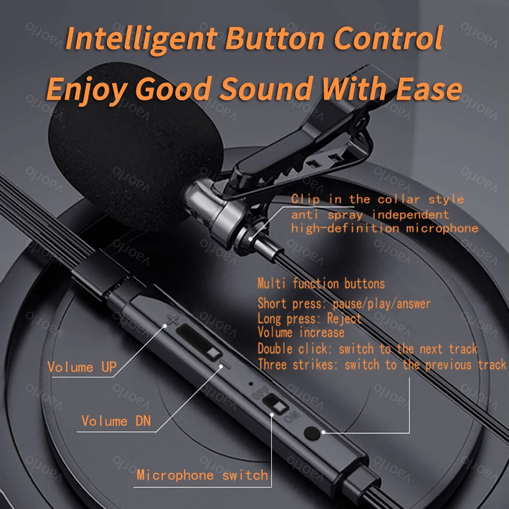 Auriculares intrauditivos con cable para Karaoke, transmisión en vivo de 2 metros, HiFi 9D, graves pesados, micrófono Dual, 3,5mm, AUX/tipo C, Chip Digital - imagen 4