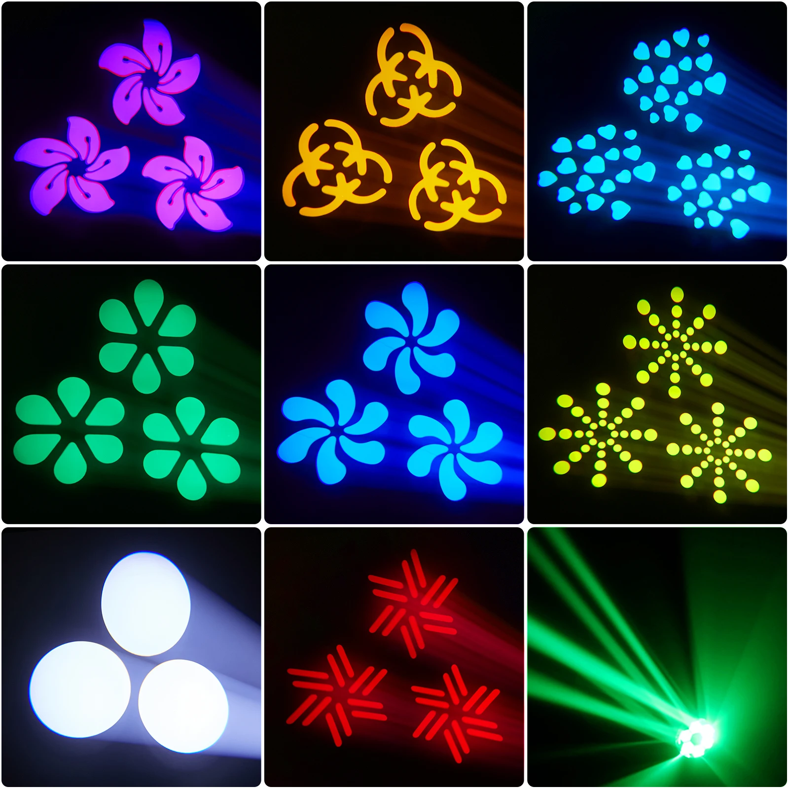 U'King-luces con cabezales móviles de ojo de abeja, 150W, RGBW Gobos, luces de escenario, Control DMX512, luces de DJ para Navidad, Fiesta Disco, Club, Bar, espectáculo - imagen 4