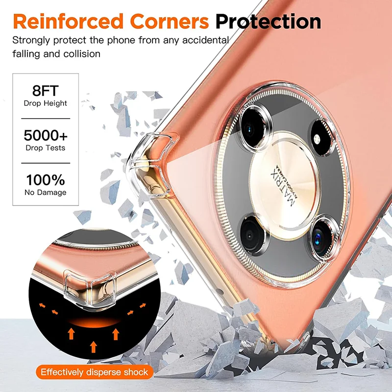 Funda blanda de silicona transparente para Huawei Honor Magic 6 5 4 3 Magic6 Magic5 Magic4 Pro Lite Ultimate, funda trasera transparente ultrafina - imagen 2