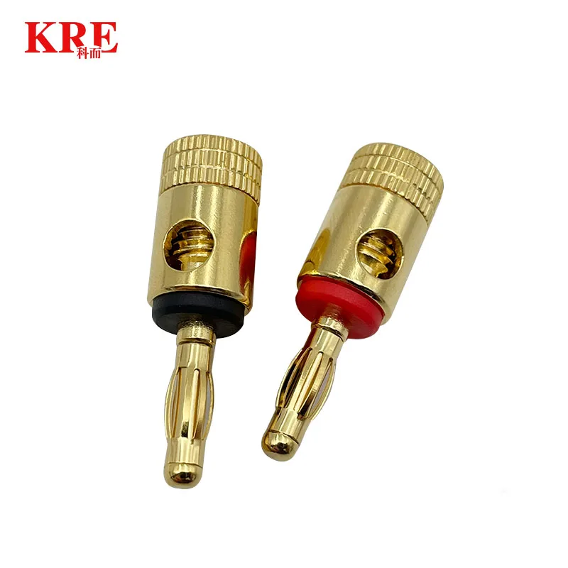 Conector de clavija de plátano chapado en oro de cobre puro de 4mm para Audio y vídeo, Kit de conectores de Terminal adaptador de Cable de altavoz, 2 uds. - imagen 3