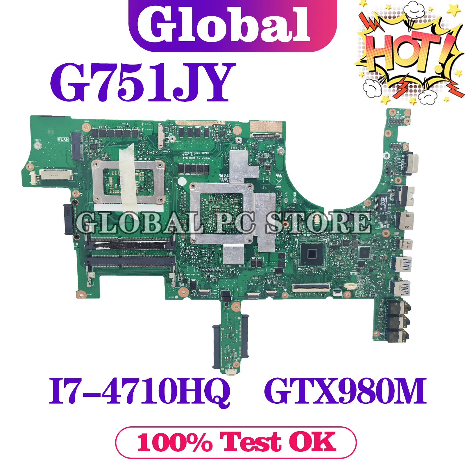 Placa base G751JY G751JT G751JL G751J G751 para placa base de ordenador portátil ASUS i7 CPU GTX965M-V2G GTX970M-V3G GTX980M-V4G - imagen 4