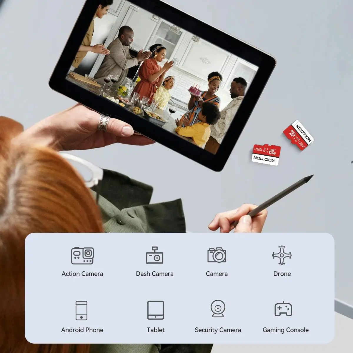 KOOTION Micro SD 128GB 64GB 32GB tarjeta de memoria Flash U1 Clase 10 tarjeta TF Mini tarjeta SD tarjeta de memoria Flash TF para teléfono/ordenador - imagen 2