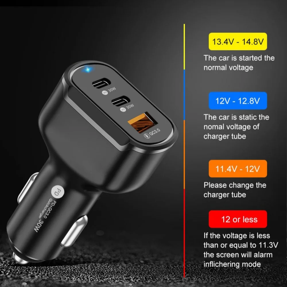 Cargador de coche PD de 30W, adaptador de corriente de carga rápida de teléfono USB tipo C para iPhone 15 14, Xiaomi, Samsung - imagen 4