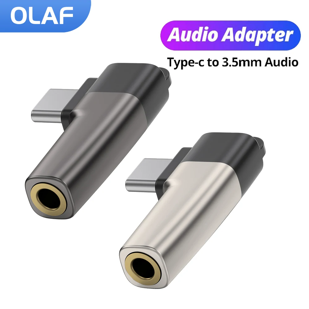 Adaptador de auriculares tipo C a 3,5 MM codo de 90 grados tipo C macho a conector de 3,5 MM convertidor de Audio para iPhone 15 16 conector Samsung