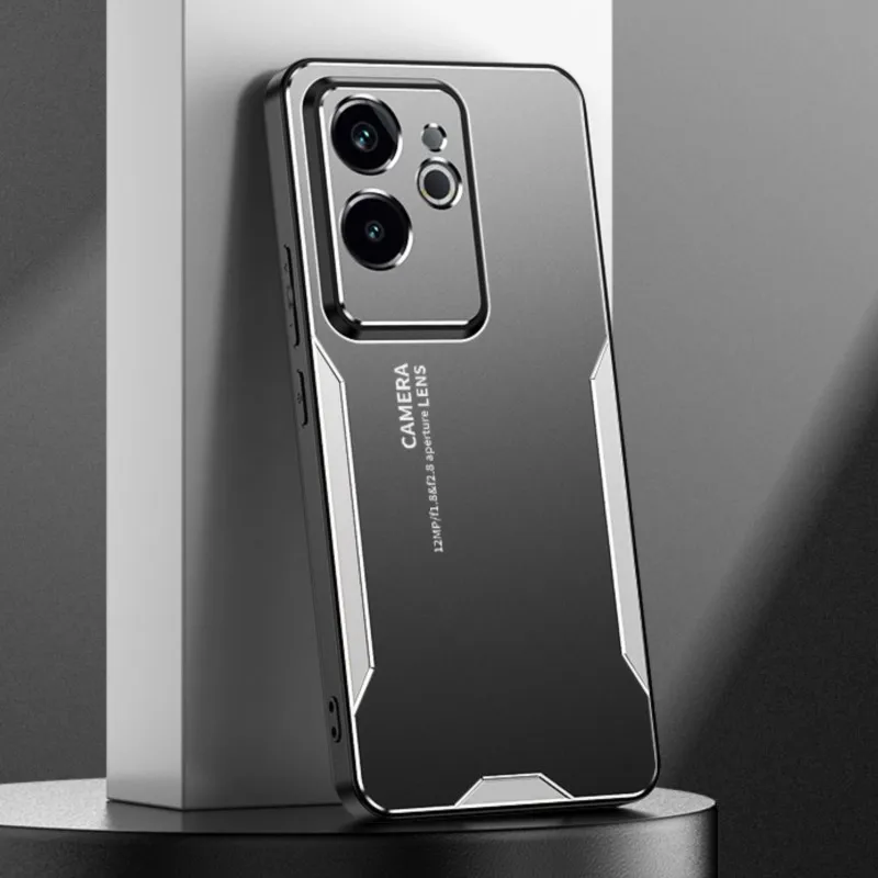 Para Realme GT6 versión china funda Metal aluminio lente protectora escarcha prevenir huellas dactilares Metal + cubierta de TPU - imagen 4