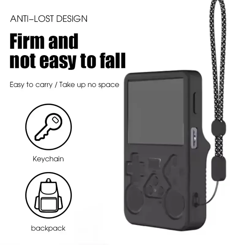 Funda 3 en 1 + vidrio para consola de juegos R36S, funda de silicona suave antiarañazos con cordón y protectores de pantalla, películas de vidrio templado - imagen 4