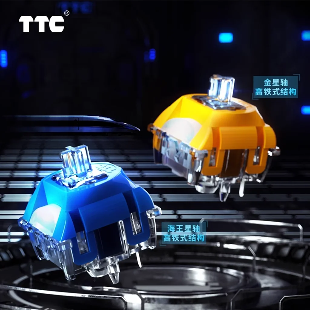 Interruptor TTC Neptune, interruptores Venus, 5 pines, accesorios de teclado mecánico personalizados lineales, pista larga RGB, estabilización súper suave GK61 - imagen 2