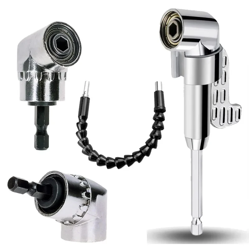 Destornillador de 105 grados, extensión de 1/4 pulgadas, broca hexagonal ajustable, destornillador de ángulo, soporte de enchufe, herramientas adaptadoras - imagen 2