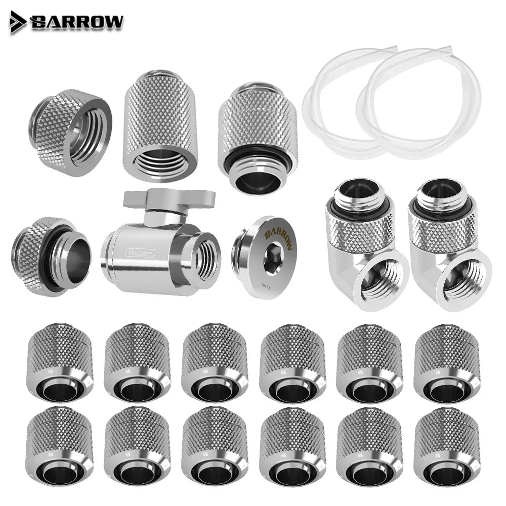 Barrow-Kit de montaje de tubo suave de 10x13mm, adaptador de manguera de 10x16mm, accesorios de refrigeración por agua, MOD DIY, negro, plata, blanco, dorado - imagen 3