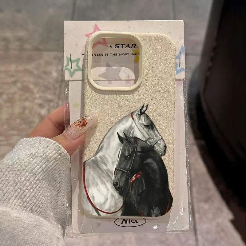 Funda de teléfono con diseño de caballo de pareja creativa para Xiaomi Mi 15T 14T 13T Pro 15 14 13 Poco F7 F5 X5 X6 M6 X7 Pro 5G 4G