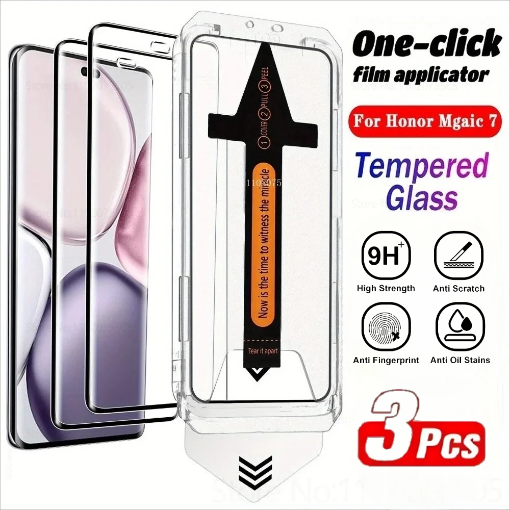 3 uds HD Protector de pantalla de cubierta completa para Honor Magic 7 6 5 Pro Lite X9c X9b 400 300 200 Pro 90 One Cilic vidrio templado sin polvo