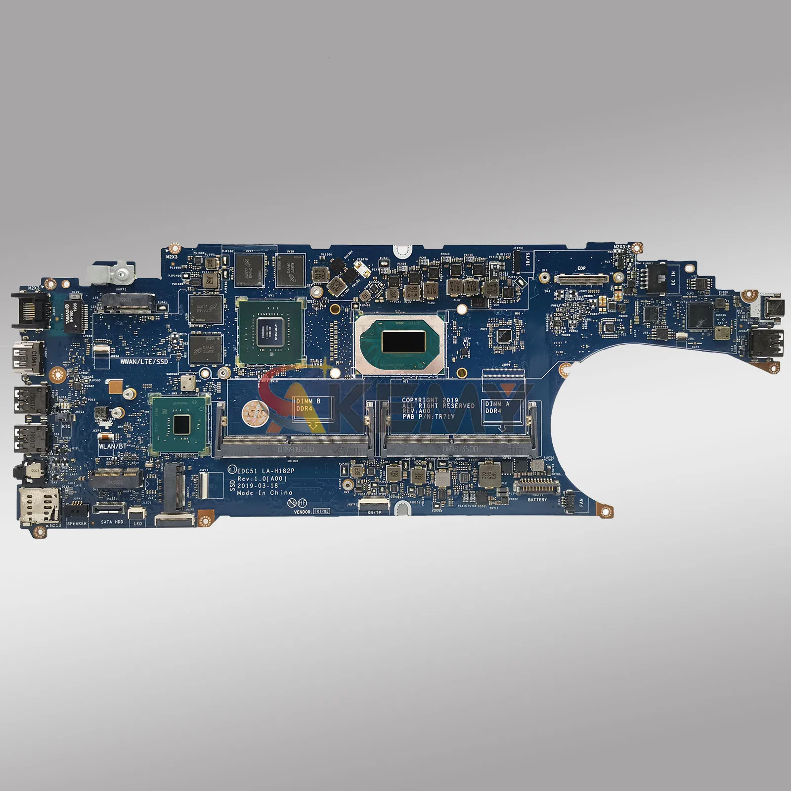 Para DELL Latitude 5501 Precision 3541 placa base de computadora portátil LA-H182P CN-0WH66R CN-0DTNGJ DTNGJ con CPU i7 i9-9th Gen 100% probado OK - imagen 3