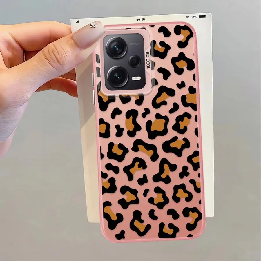 Funda de teléfono para Xiaomi Redmi Note 11s 10 11 Pro 10s 12 13 14 Pro Plus carcasa suave moda leopardo marrón - imagen 4