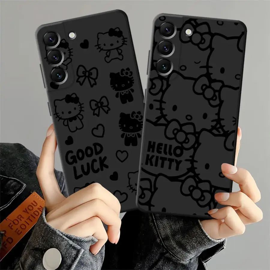 Funda de teléfono suave negra para Honor Magic5Lite 200 400 Lite 8X X7 X9a 90 X6 X5b 70 X8 Sanrio minimalista Hello Kitty