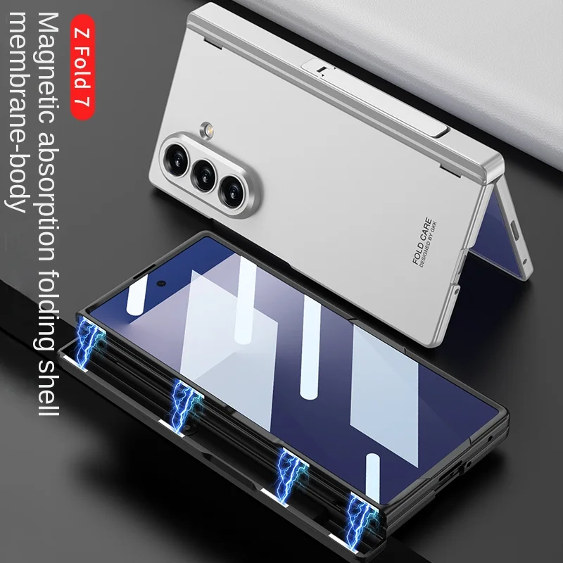 Para Samsung Galaxy Z Fold 7 funda dura con soporte película de bisagra media cubierta protectora trasera para Samsung Z Fold 7 carcasa de teléfono - imagen 2