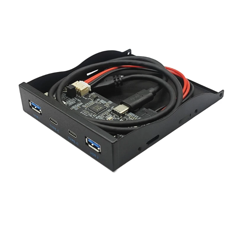Nuevo HUB de Panel frontal USB 3,2 GEN2 de 10G 2x USB3.2 GEN2 + 2x adaptador de TYPE-C tipo E a frontal tipo C para salida de disquete de escritorio de 3,5" - imagen 4