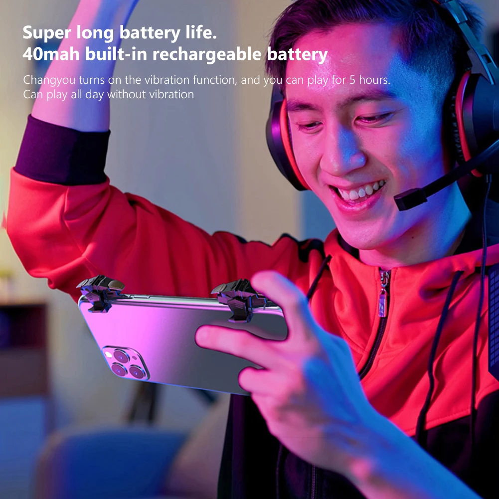 A1 Mobile Game Trigger for PUBG Phone Gaming Controller Gamepad Joystick Aim Shooting Triggers 4 Finger for PUBG Mobile Phone - imagen 5