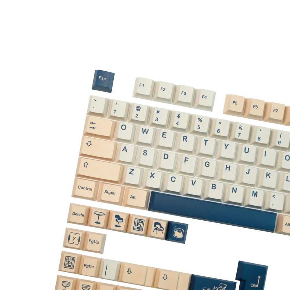 Juego de teclas de abedul GMK, perfil de cereza, subcama de tinte, 142 teclas, ISO Enter, teclas de personalidad para interruptor Outemu Gateron Kailh TTC