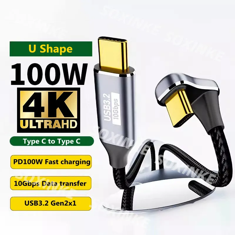 Cable tipo C a tipo C, 100W PD, USB3.1, 10gbps, t-underbolt 3, USB C, para iPhone 15 Pro Max, MacBook Pro, Samsung y Xiaomi