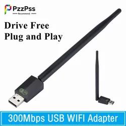 PzzPss-Mini Adaptador WiFi USB 300 Mbps para PC y Windows