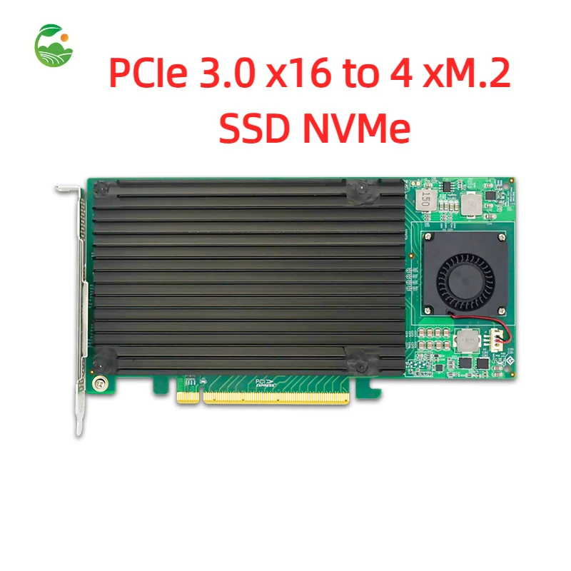 Adaptador 4 M.2 NVMe SSD PCIe x16 con interruptor PLX8747 PCI Express 3.0 x16 a tarjeta adaptadora M.2 de 4 puertos