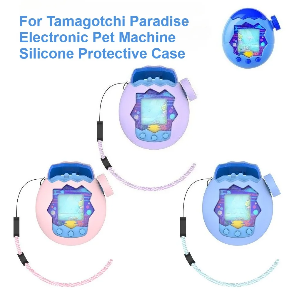 Para Tamagotchi Paradise funda protectora de silicona piel electrónica mascota impermeable y anticaída carcasa protectora con cordón - imagen 2