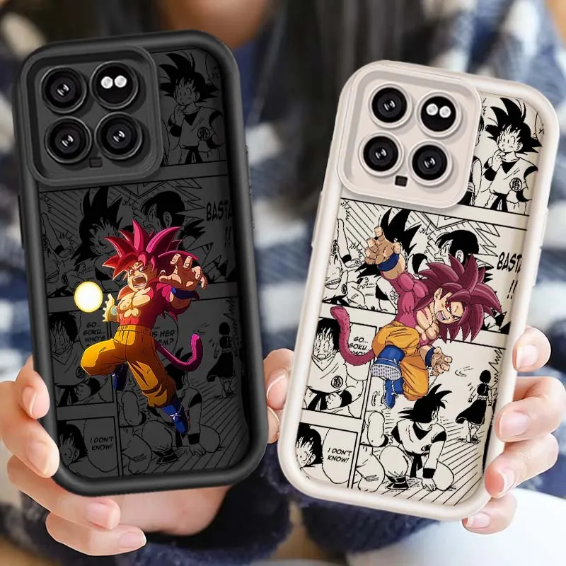 D-Dragon Ball Saiyan Son Goku Art Voor Xiaomi Mi 17 15 14 13 12 14 T 13 T Pro Max Lite Eye Ladder Telefoon Case Cover