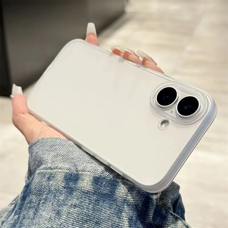 Funda delgada para iPhone 16E 16 15 14 13 12 11 Pro Max Plus mate transparente colorido PC cubierta dura Translúcido Fundas - imagen 5