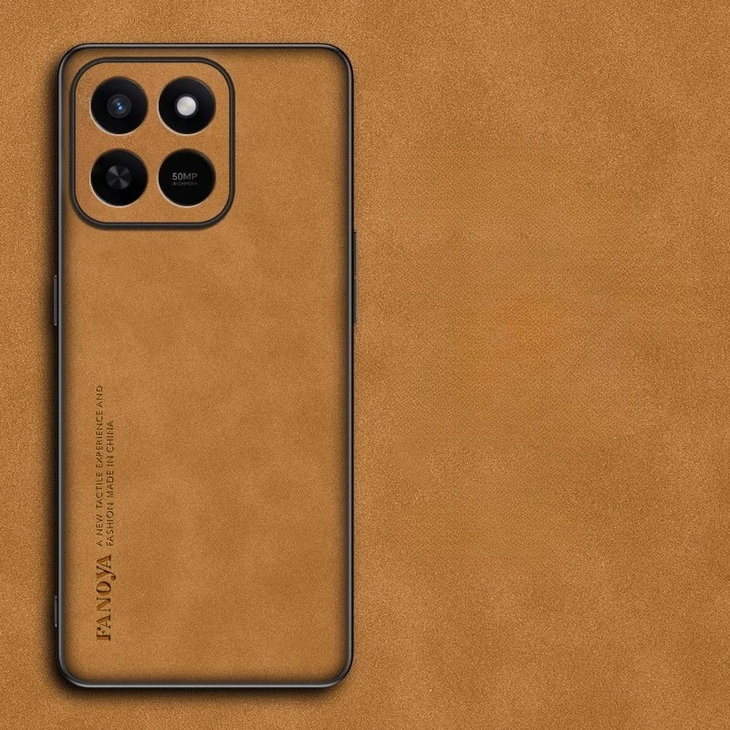 Para Honor 400 Smart Funda de piel de oveja lisa de cuero PU para Honor X7D 4G 5G a prueba de golpes mate cubierta protectora de parachoques duro - imagen 2