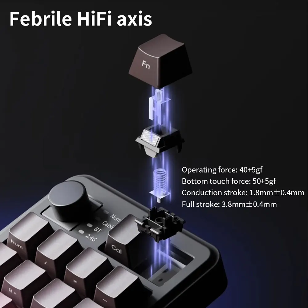 EWEADN NK20PAD teclado numérico inalámbrico Bluetooth ordenador de escritorio de oficina portátil teclado General caracteres de grabado lateral - imagen 5