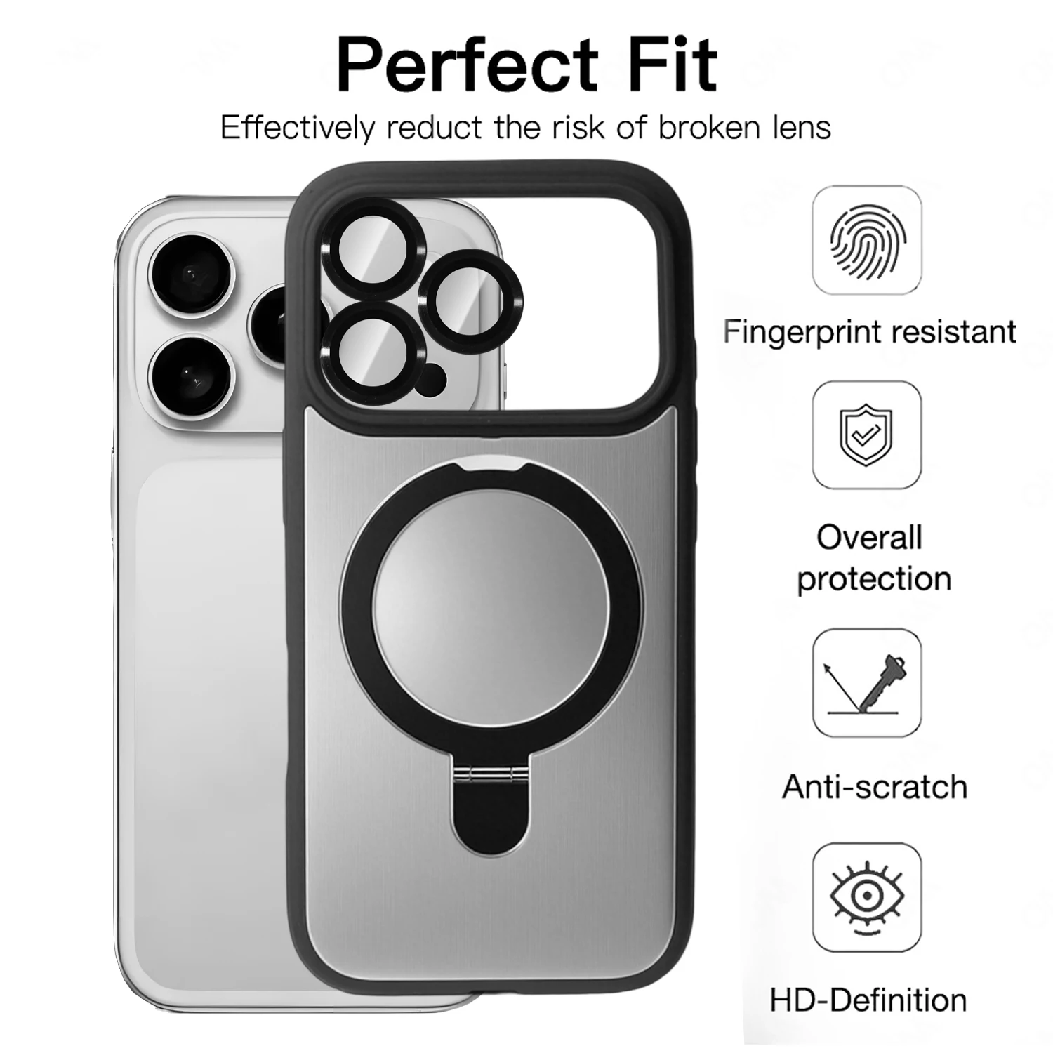 Funda magnética transparente con protección a prueba de golpes para iPhone 17 17Air 17Pro MAX, soporte con anillo magnético, funda trasera para teléfono para iPhone17 - imagen 2