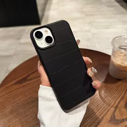 Funda de teléfono de cuero mate de lujo para iPhone 11 12 13 14 15 16 Pro Max Plus protección suave cubierta de silicona a prueba de golpes