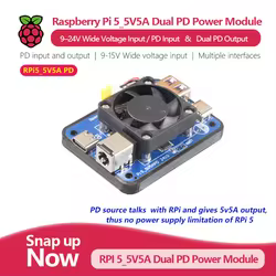 Módulo Alimentación PD Dual 5V/5A para Raspberry Pi 5 – Entrada 9-24V