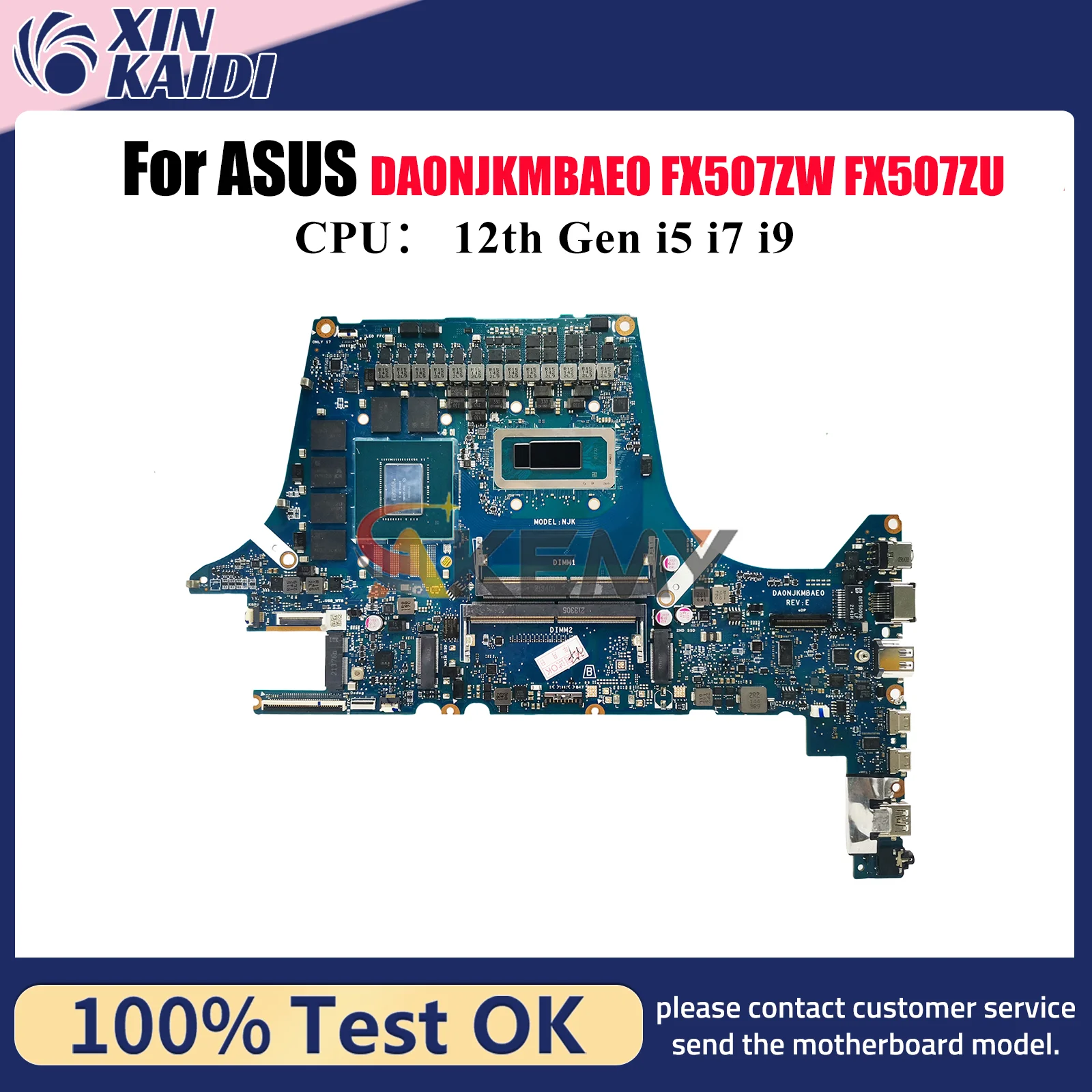 Placa base para ordenador portátil DA0NJKMBAE0 para ASUS TUF Gaming FX507ZR FX507ZW FX507ZV FX507Z FX507ZU FX507ZM con 12. a generación i5 i7 i9