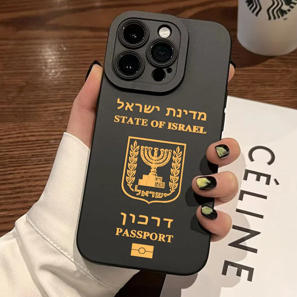 Coque de téléphone pour passeport israélien, étui arrière en Silicone souple pour iPhone 16e 16 15 14 13 12 11 Mini Pro Max X XR XSMax 8 7 6 6S Plus - imagen 2