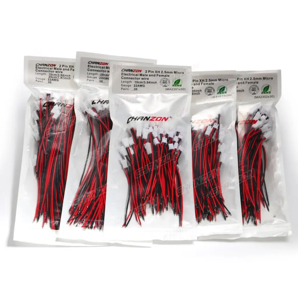 Cable conector XH 2,54mm 22AWG para JST XH2.54 2,54mm adaptador de 2 pines Micro batería de 2 pines macho hembra para conectar enchufe Cable RC - imagen 4