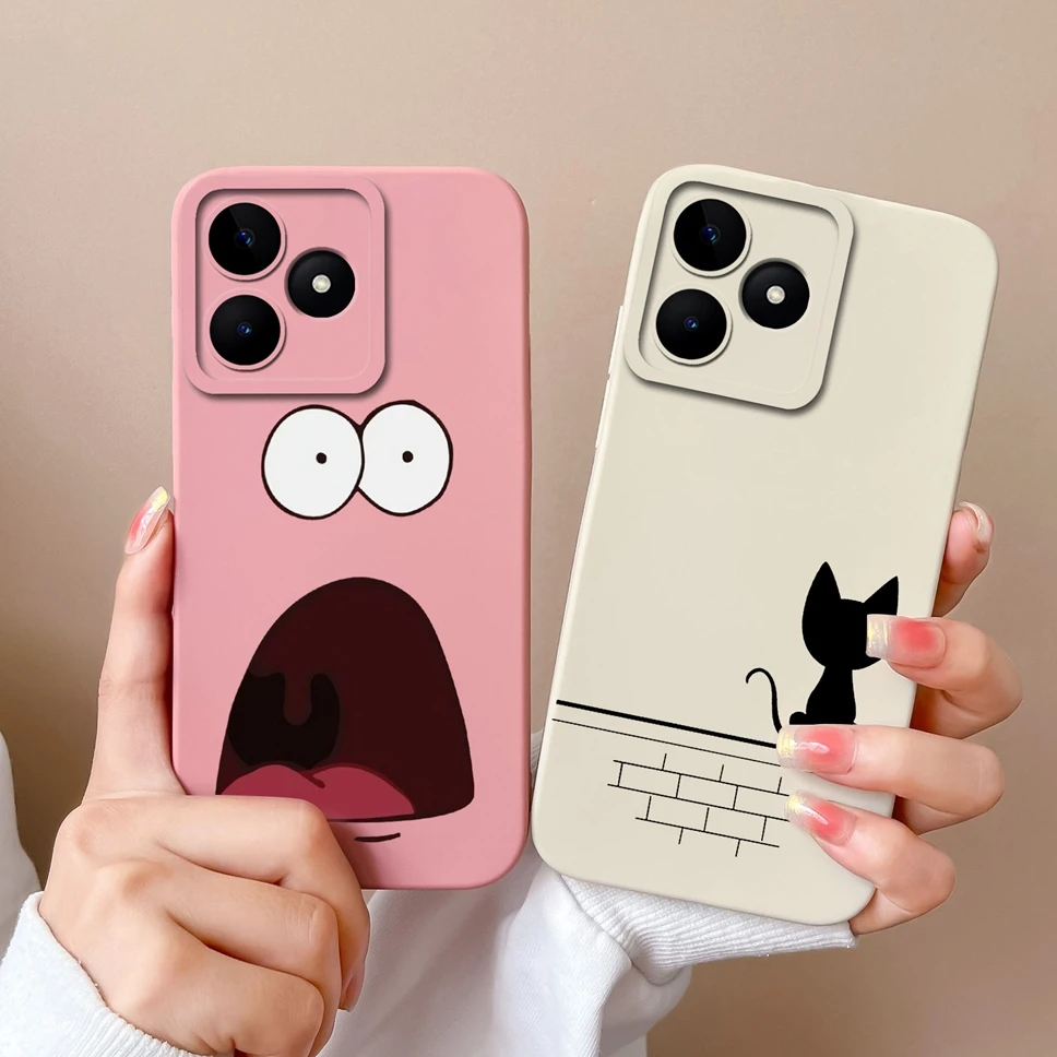 Funda trasera de silicona líquida para Realme Note 50, carcasa bonita de estilo creativo, suave, a prueba de golpes, para Realme Note 50