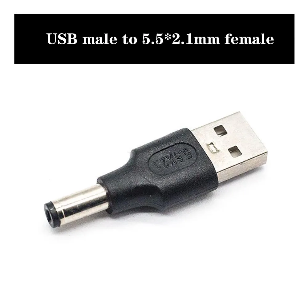 DC male Female Jack Socket to USB 2.0  Male female Plug DC Connector 5V Power Plugs Adapter for Laptop - imagen 2