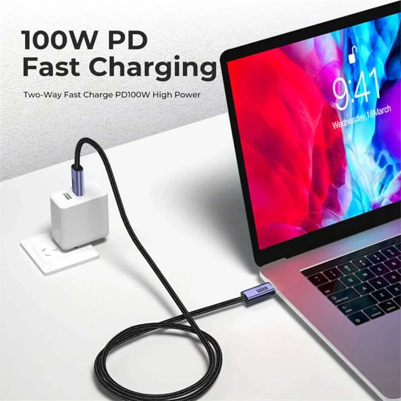 Cable USB4 USB-C Thunderbolt 4 3 con vídeo TB 8K 60Hz 20bps 20V 5A PD 100W carga rápida para PS5 Nintendo Switch MacBook Pro - imagen 3