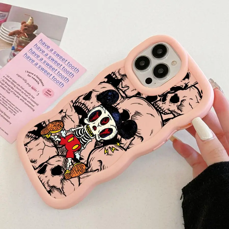 Funda de teléfono suave para Xiaomi Redmi Note 10Lite 9 10 11 12 Pro 9s 8 10s 14 13 14 Pro Plus DisneyMickey Skull - imagen 3