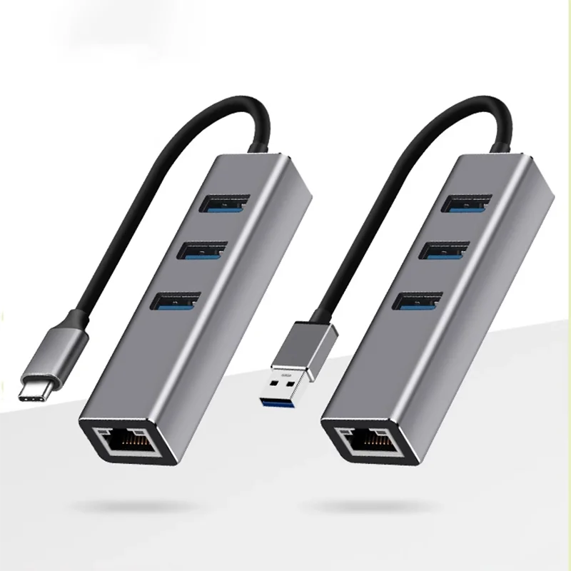 Hub de estación de acoplamiento USB3.0 4 en 1 con tres puertos USB 3,0 y adaptador Ethernet LAN RJ45 de 1000Mbps para PC portátil Windows MacOS - imagen 3