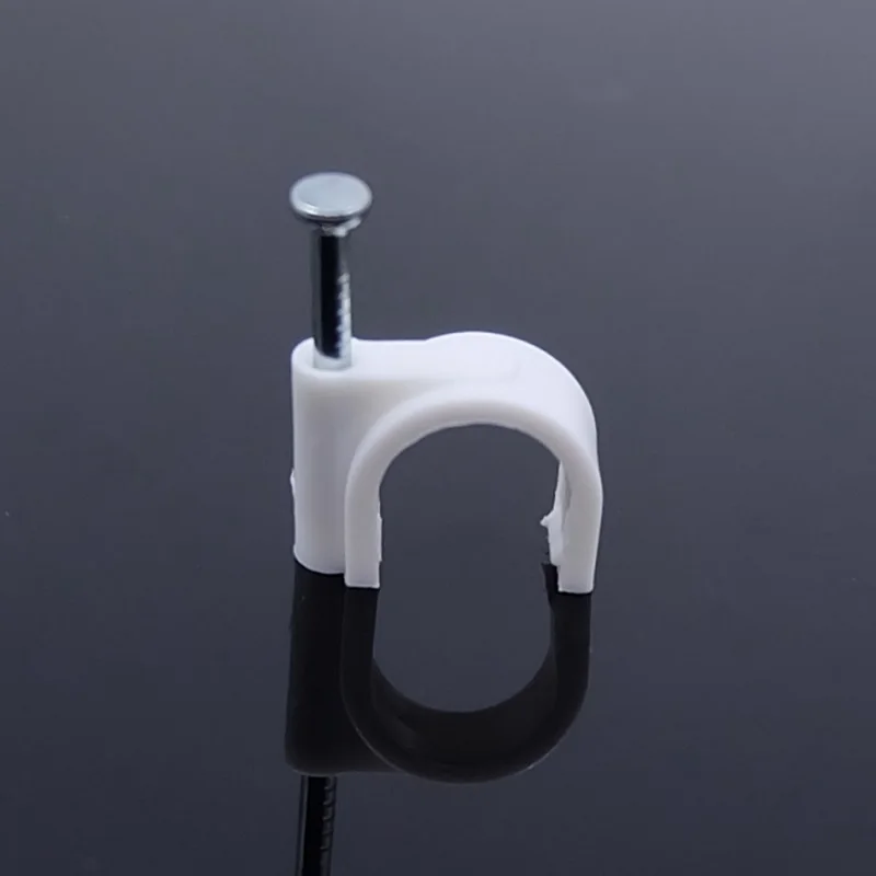 Clips redondos para cables de 3/4/5/6/7/8/9/10mm, gestión en forma de C, nailon, clavos de acero al carbono, soporte de pared circular, 30 piezas - imagen 3