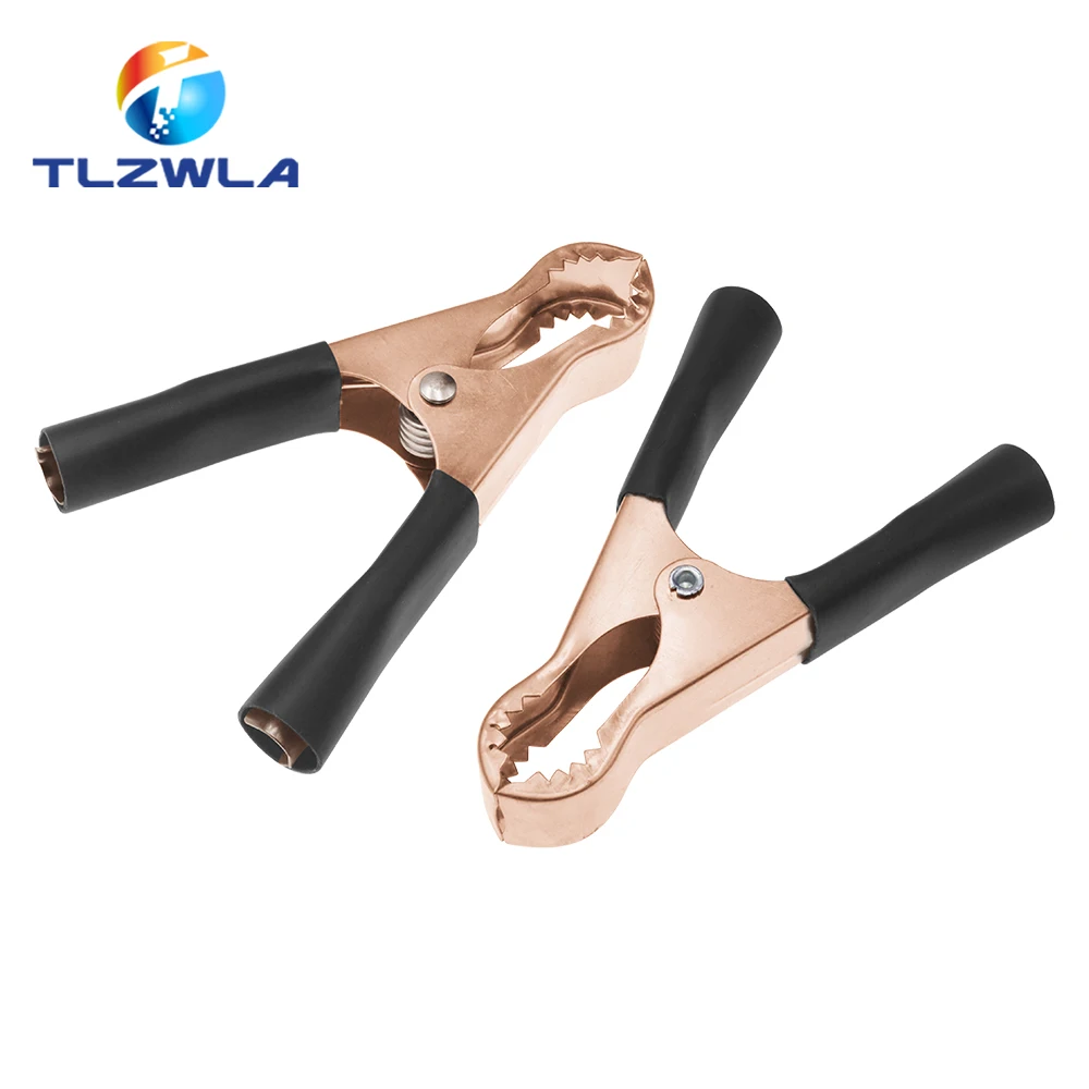 2 uds 50A rojo + negro 80mm cocodrilo coche caravana Van batería prueba Clips de plomo mejor promoción pinzas de cocodrilo - imagen 5